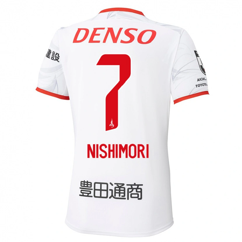 Danxen Dames Yuto Nishimori #7 Wit Rood Uitshirt Uittenue 2025/26 T-Shirt België