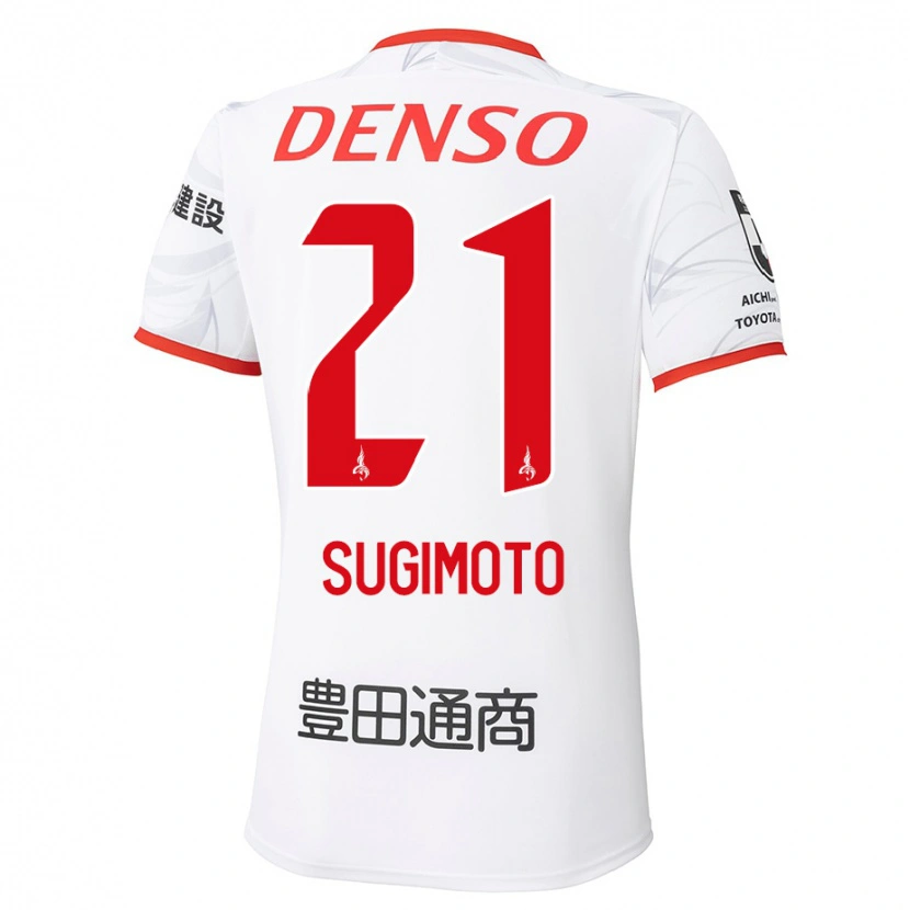 Danxen Dames Daichi Sugimoto #21 Wit Rood Uitshirt Uittenue 2025/26 T-Shirt België