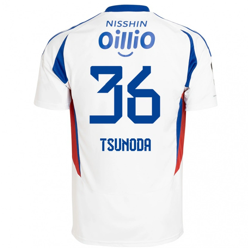 Danxen Dames Ryotaro Tsunoda #36 Wit Koningsblauw Uitshirt Uittenue 2025/26 T-Shirt België
