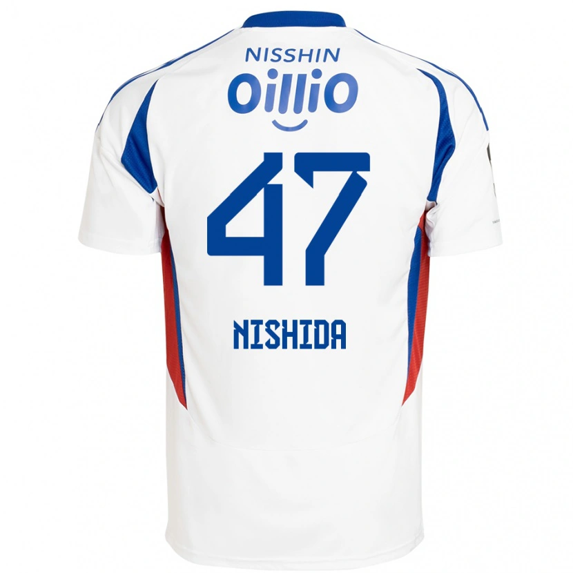 Danxen Dames Yusuke Nishida #47 Wit Koningsblauw Uitshirt Uittenue 2025/26 T-Shirt België