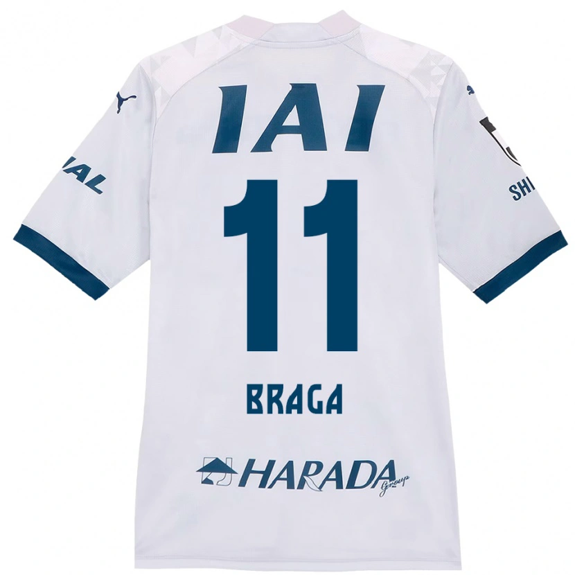 Danxen Dames Lucas Braga #11 Wit Koningsblauw Uitshirt Uittenue 2025/26 T-Shirt België