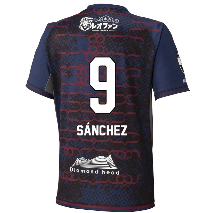 Danxen Dames Jordi Sánchez #9 Blauw Rood Uitshirt Uittenue 2025/26 T-Shirt België