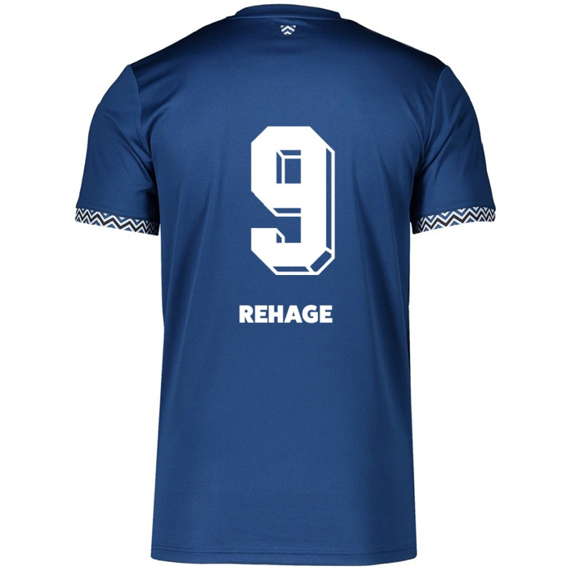Danxen Dames Ben Rehage #9 Marine Wit Thuisshirt Thuistenue 2025/26 T-Shirt België
