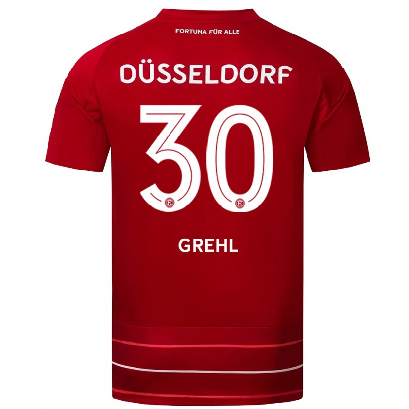 Danxen Dames Dominic Grehl #30 Rood Wit Thuisshirt Thuistenue 2025/26 T-Shirt België