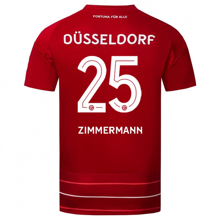 Danxen Dames Matthias Zimmermann #25 Rood Wit Thuisshirt Thuistenue 2025/26 T-Shirt België
