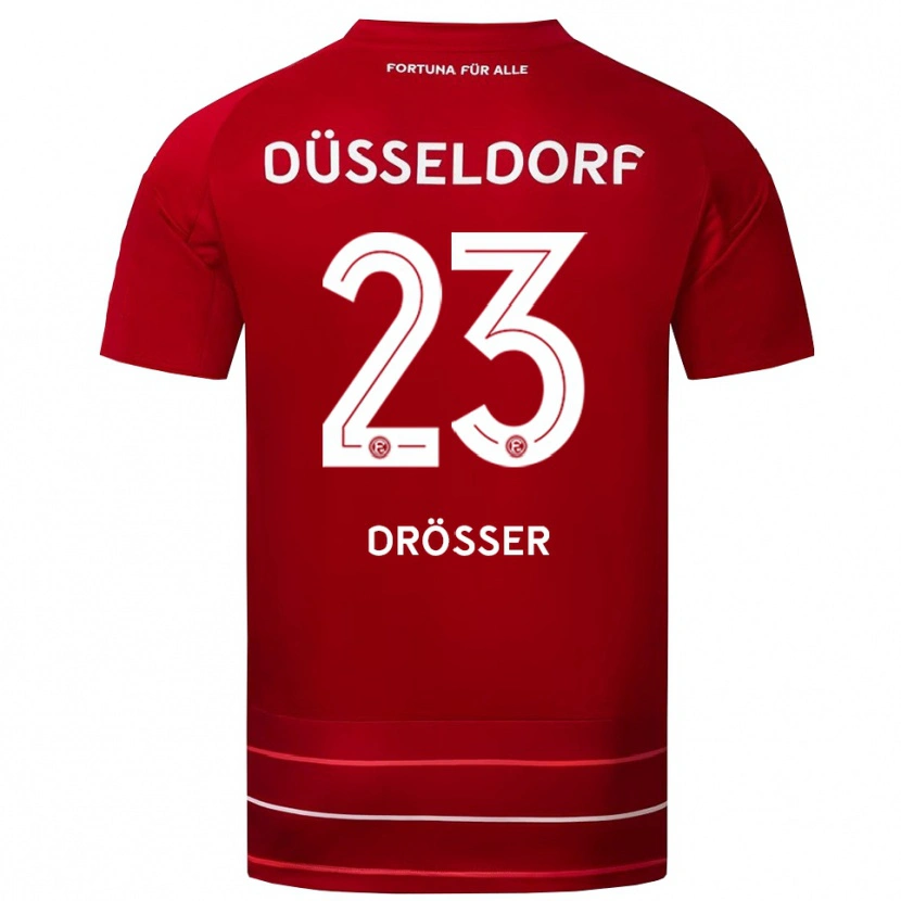 Danxen Dames Luke Drösser #23 Rood Wit Thuisshirt Thuistenue 2025/26 T-Shirt België