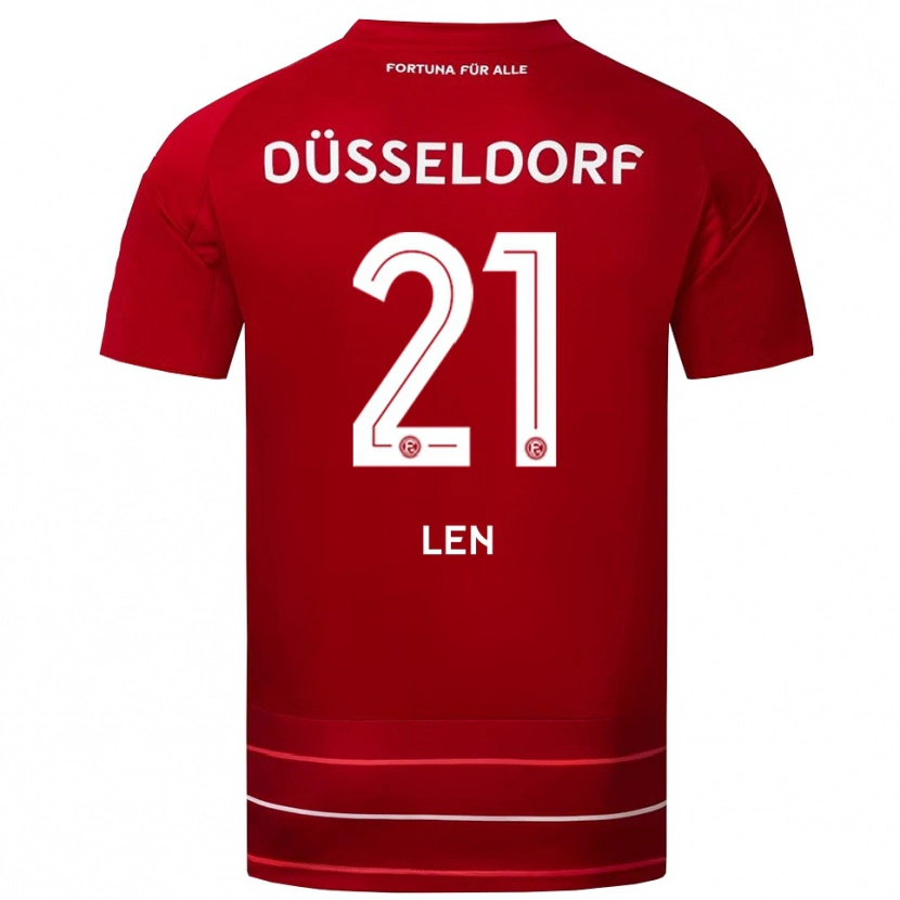 Danxen Dames Maksym Len #21 Rood Wit Thuisshirt Thuistenue 2025/26 T-Shirt België