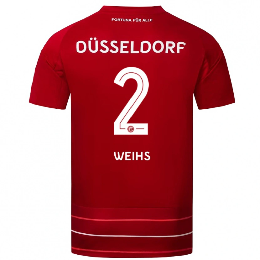 Danxen Dames Paul Weihs #2 Rood Wit Thuisshirt Thuistenue 2025/26 T-Shirt België