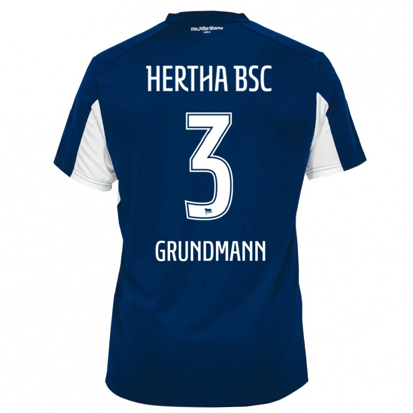Danxen Dames Leon Grundmann #3 Wit Blauw Thuisshirt Thuistenue 2025/26 T-Shirt België