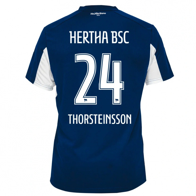 Danxen Dames Jón Dagur Thorsteinsson #24 Wit Blauw Thuisshirt Thuistenue 2025/26 T-Shirt België