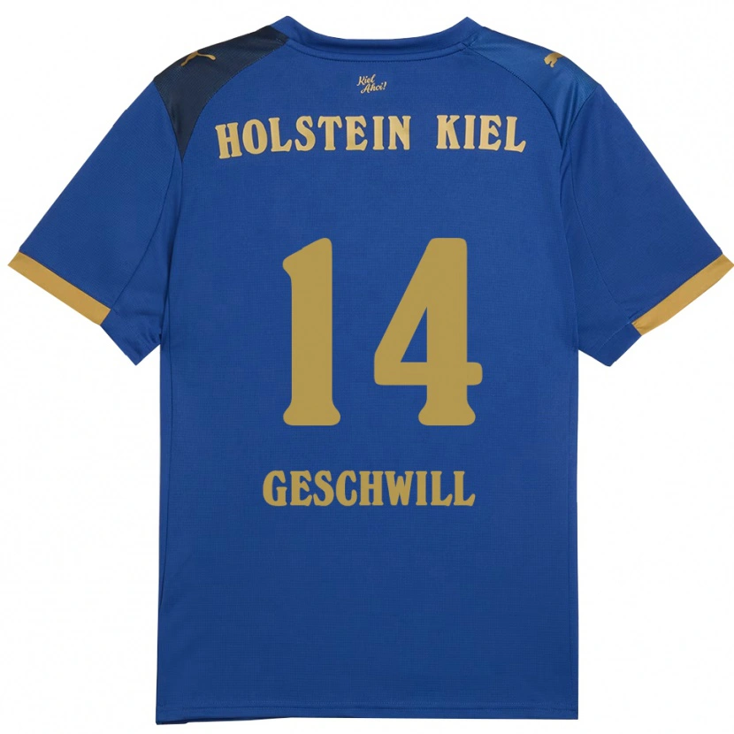 Danxen Dames Max Geschwill #14 Blauw Goud Thuisshirt Thuistenue 2025/26 T-Shirt België
