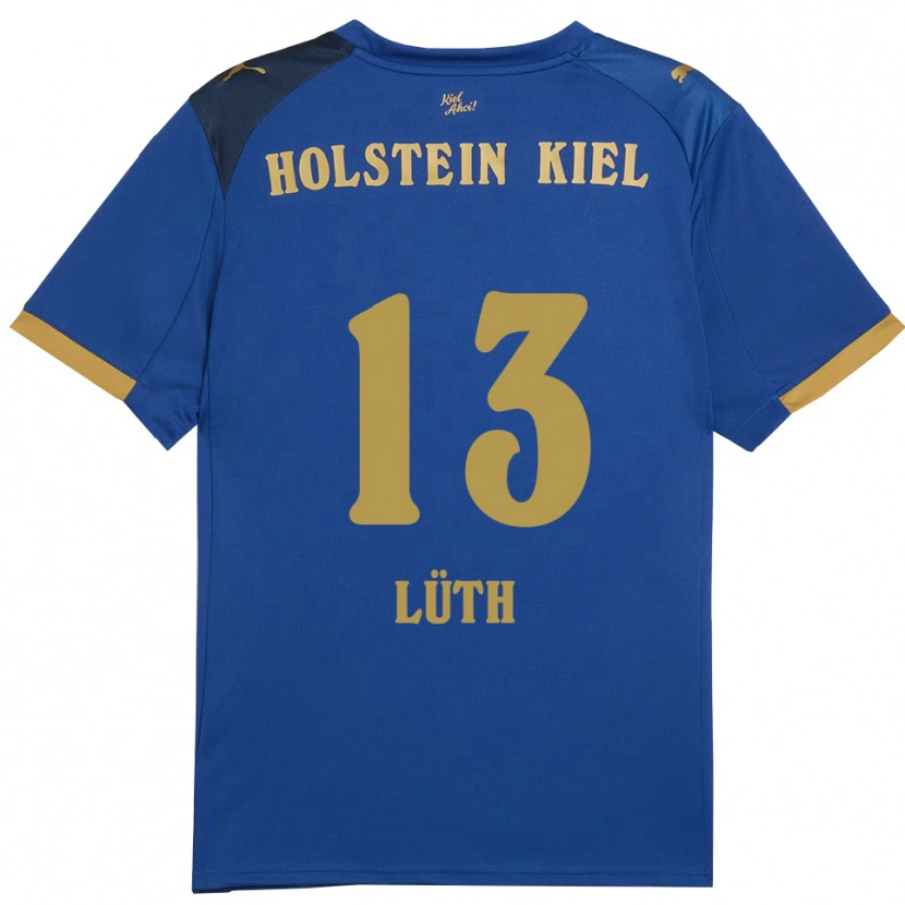 Danxen Dames Felix Lüth #13 Blauw Goud Thuisshirt Thuistenue 2025/26 T-Shirt België