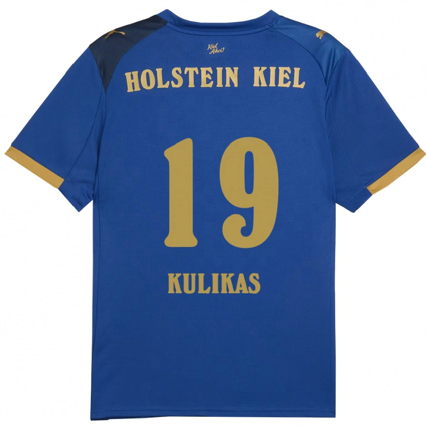 Danxen Dames Laurynas Kulikas #19 Blauw Goud Thuisshirt Thuistenue 2025/26 T-Shirt België
