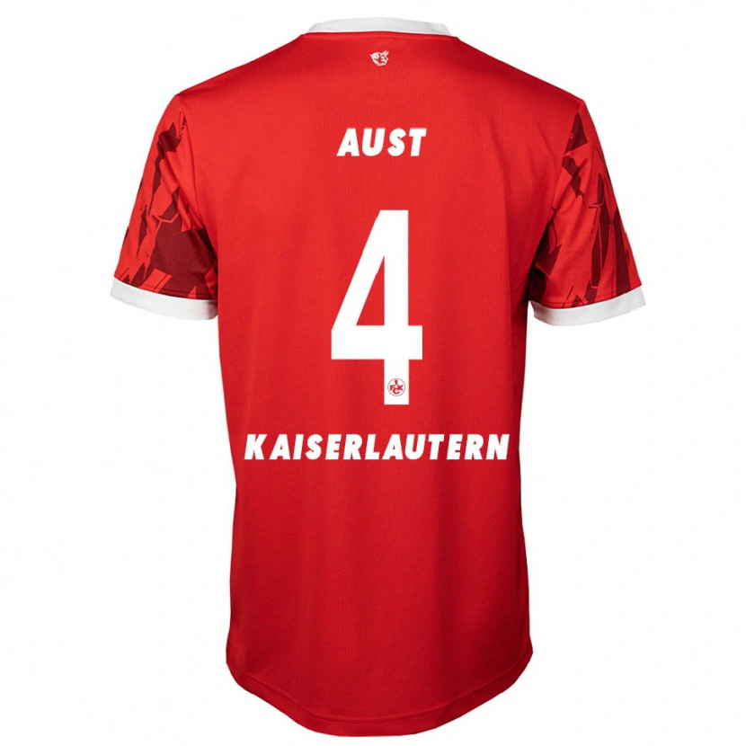 Danxen Dames Luca Aust #4 Rood Wit Thuisshirt Thuistenue 2025/26 T-Shirt België