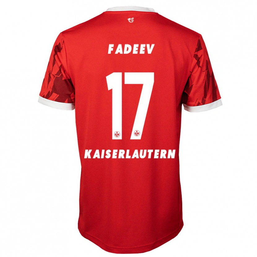 Danxen Dames Vladislav Fadeev #17 Rood Wit Thuisshirt Thuistenue 2025/26 T-Shirt België