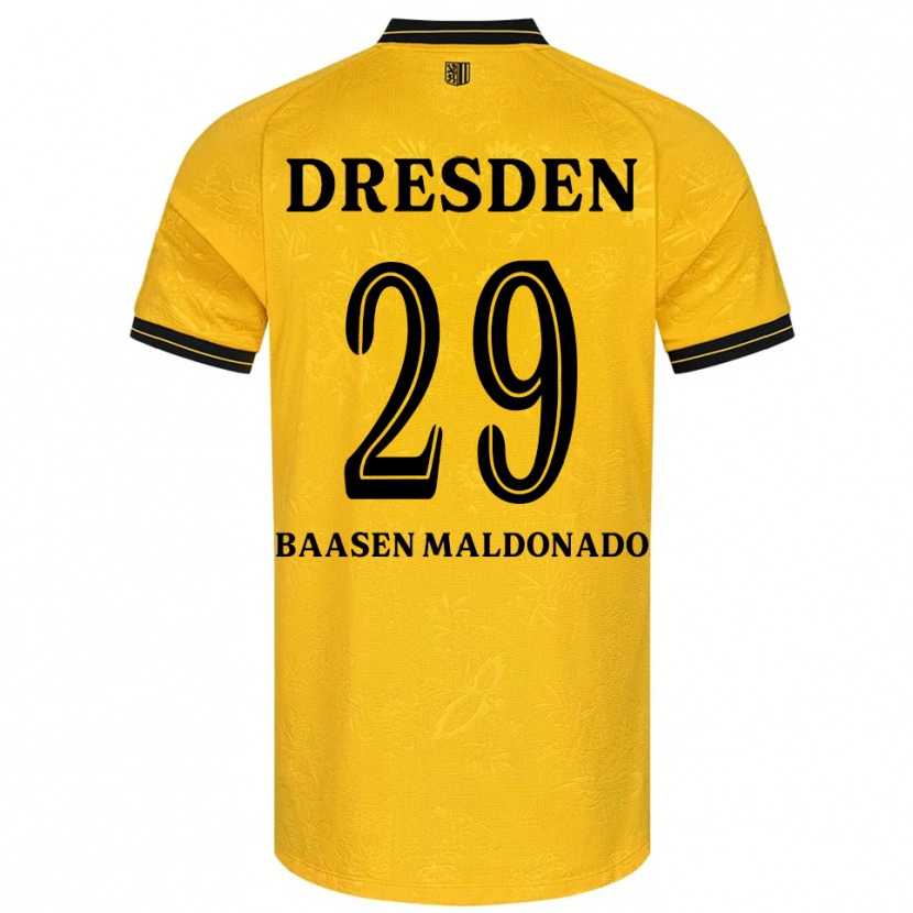 Danxen Dames Luis Baasen Maldonado #29 Geel Zwart Thuisshirt Thuistenue 2025/26 T-Shirt België
