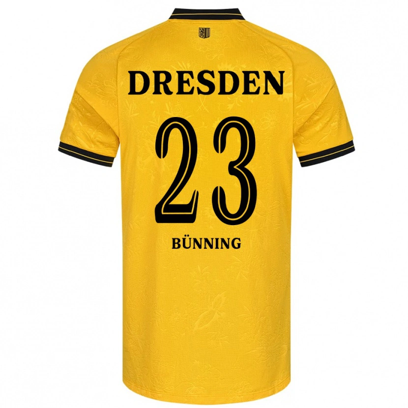 Danxen Dames Lars Bünning #23 Geel Zwart Thuisshirt Thuistenue 2025/26 T-Shirt België
