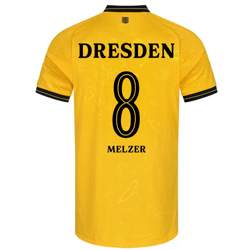 Danxen Dames Otto Melzer #8 Geel Zwart Thuisshirt Thuistenue 2025/26 T-Shirt België