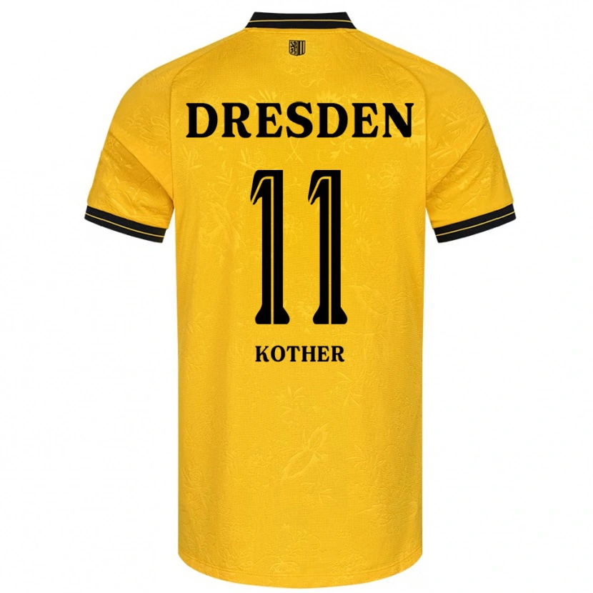 Danxen Dames Dominik Kother #11 Geel Zwart Thuisshirt Thuistenue 2025/26 T-Shirt België