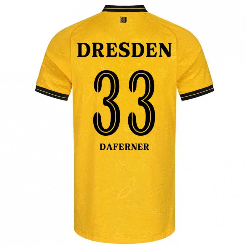 Danxen Dames Christoph Daferner #33 Geel Zwart Thuisshirt Thuistenue 2025/26 T-Shirt België