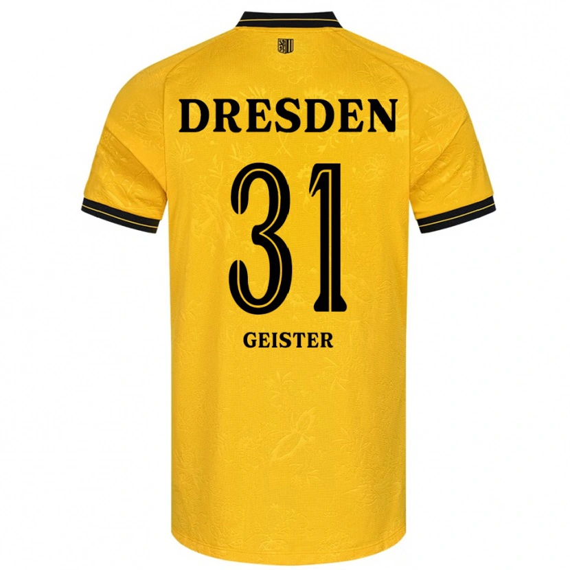 Danxen Dames Jannis Geister #31 Geel Zwart Thuisshirt Thuistenue 2025/26 T-Shirt België