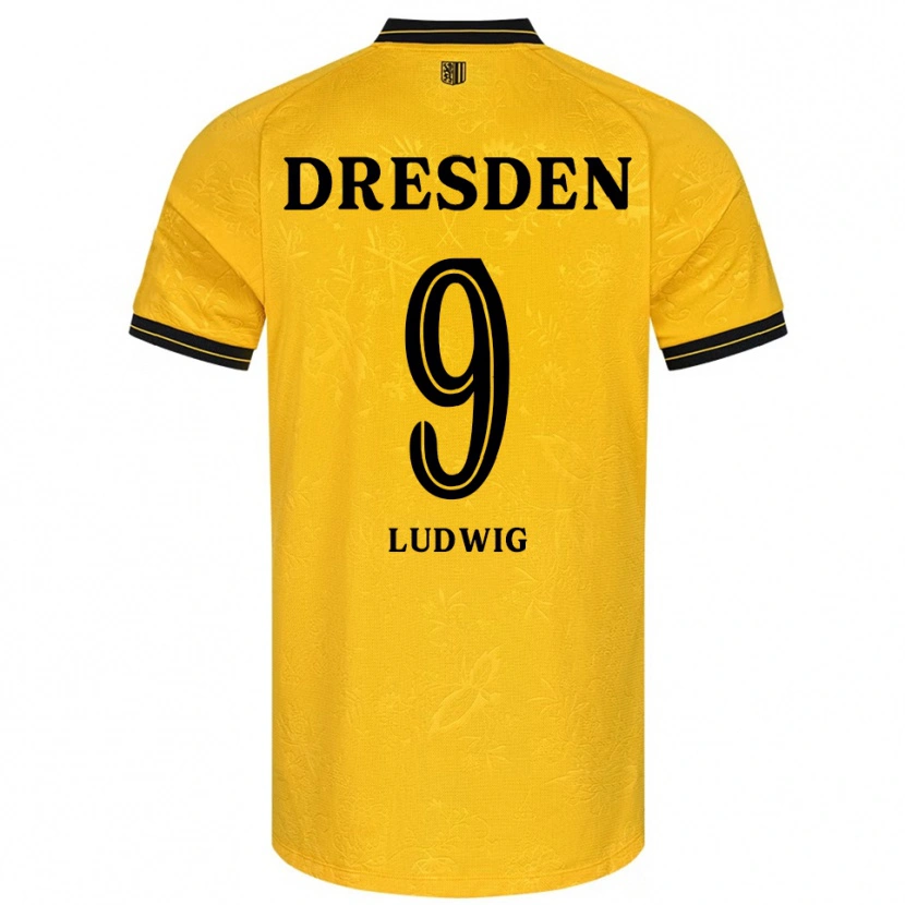 Danxen Dames Yannis Ludwig #9 Geel Zwart Thuisshirt Thuistenue 2025/26 T-Shirt België