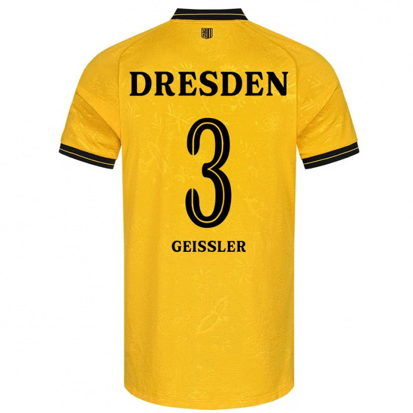 Danxen Dames Jonathan Geißler #3 Geel Zwart Thuisshirt Thuistenue 2025/26 T-Shirt België