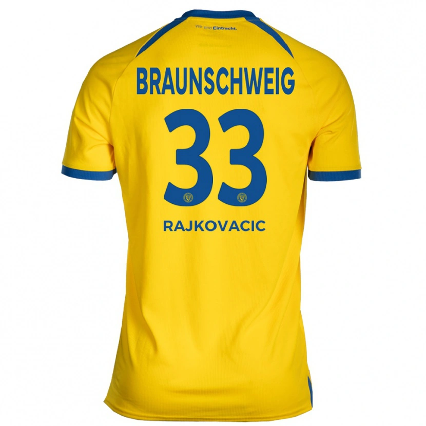 Danxen Dames Marko Rajkovacic #33 Geel Blauw Thuisshirt Thuistenue 2025/26 T-Shirt België