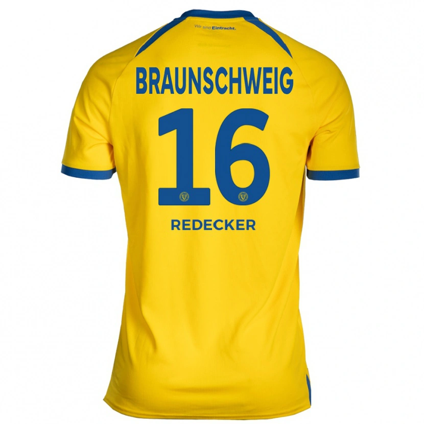 Danxen Dames Bastian Redecker #16 Geel Blauw Thuisshirt Thuistenue 2025/26 T-Shirt België