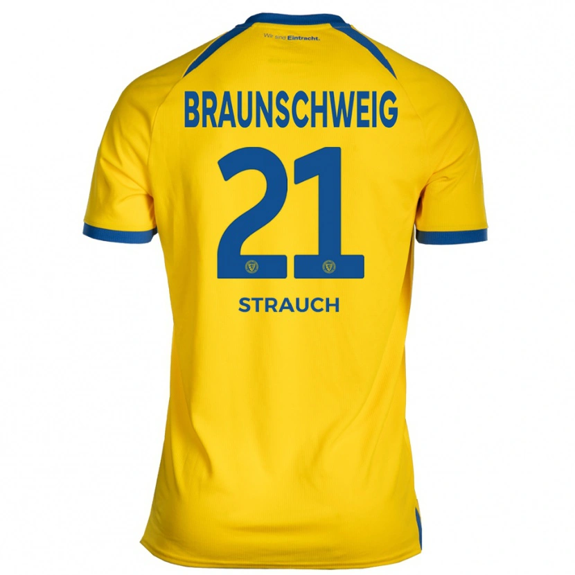 Danxen Dames Emil Strauch #21 Geel Blauw Thuisshirt Thuistenue 2025/26 T-Shirt België