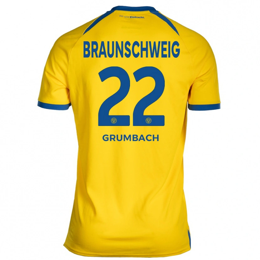 Danxen Dames Mason Grumbach #22 Geel Blauw Thuisshirt Thuistenue 2025/26 T-Shirt België