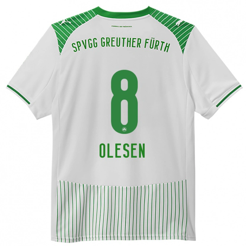 Danxen Dames Mathias Olesen #8 Wit Groen Thuisshirt Thuistenue 2025/26 T-Shirt België