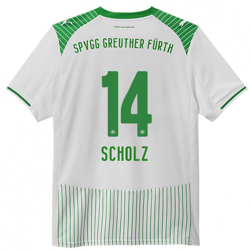 Danxen Dames Yannick Scholz #14 Wit Groen Thuisshirt Thuistenue 2025/26 T-Shirt België