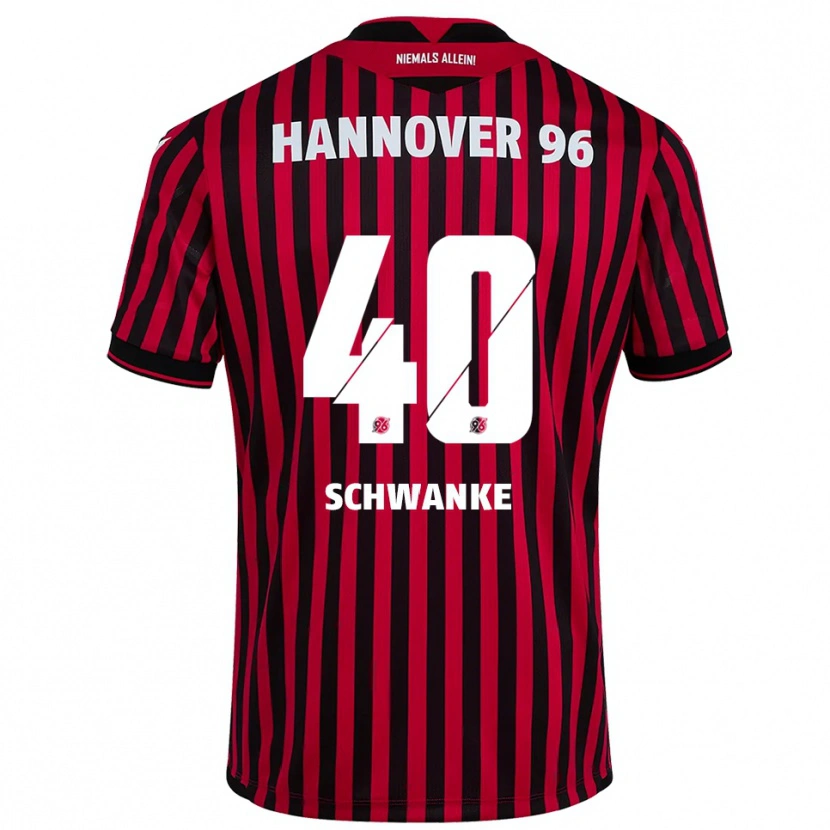 Danxen Dames Jonas Schwanke #40 Rood Zwart Thuisshirt Thuistenue 2025/26 T-Shirt België