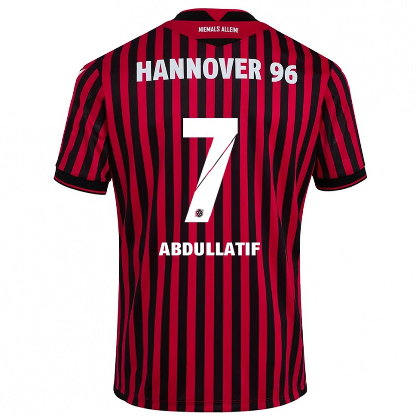 Danxen Dames Mustafa Abdullatif #7 Rood Zwart Thuisshirt Thuistenue 2025/26 T-Shirt België