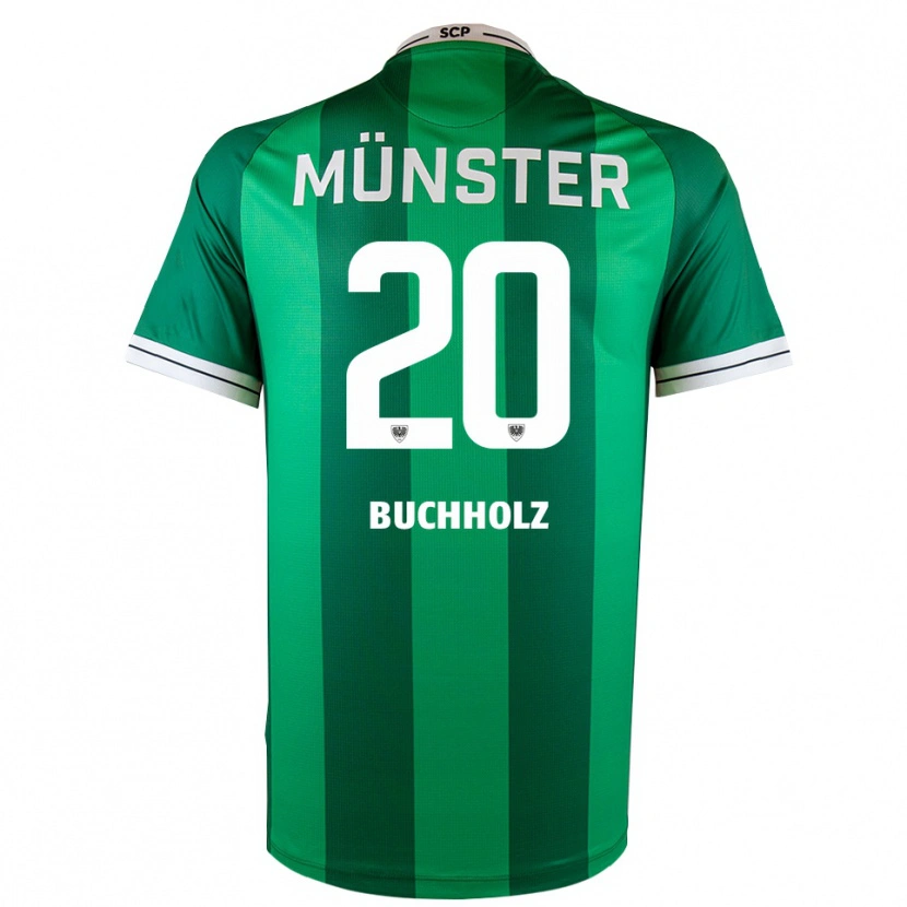 Danxen Dames Julius Buchholz #20 Groen Wit Thuisshirt Thuistenue 2025/26 T-Shirt België