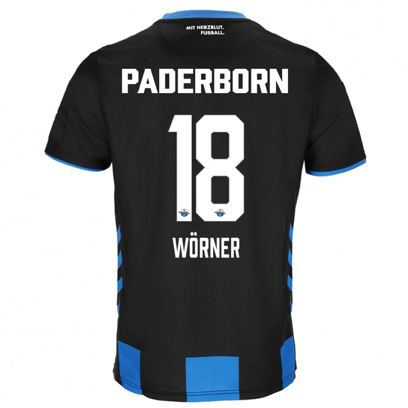 Danxen Dames Marco Wörner #18 Zwart Blauw Thuisshirt Thuistenue 2025/26 T-Shirt België