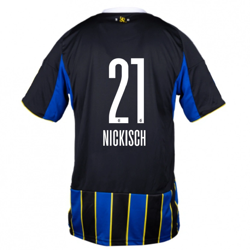 Danxen Dames Jonas Nickisch #21 Blauw Zwart Geel Thuisshirt Thuistenue 2025/26 T-Shirt België