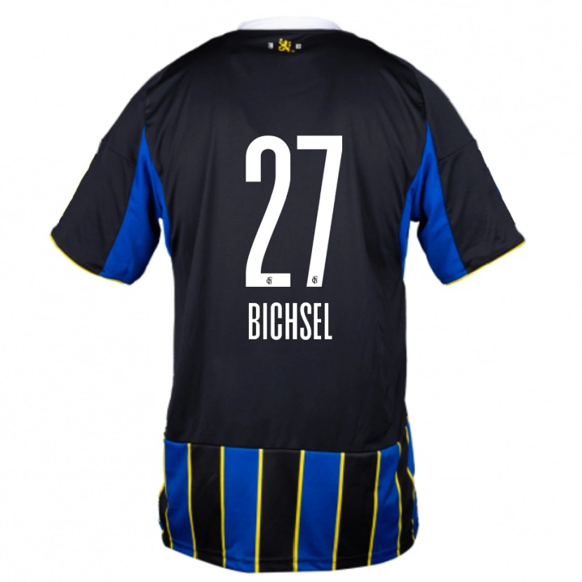 Danxen Dames Joel Bichsel #27 Blauw Zwart Geel Thuisshirt Thuistenue 2025/26 T-Shirt België