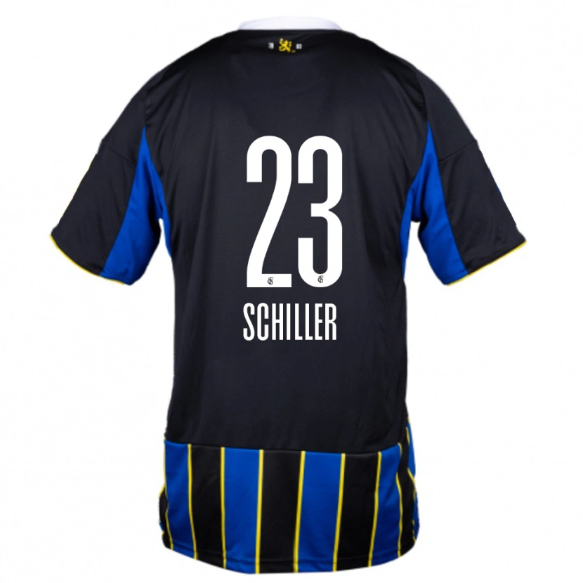 Danxen Dames Niklas Schiller #23 Blauw Zwart Geel Thuisshirt Thuistenue 2025/26 T-Shirt België