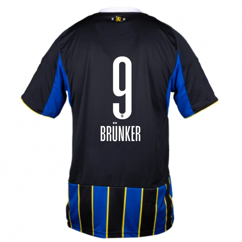 Danxen Dames Kai Brünker #9 Blauw Zwart Geel Thuisshirt Thuistenue 2025/26 T-Shirt België