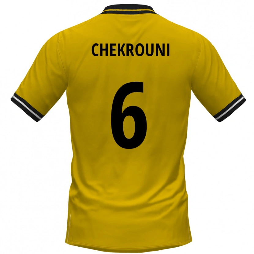 Danxen Dames Salim Chekrouni #6 Geel Zwart Thuisshirt Thuistenue 2025/26 T-Shirt België