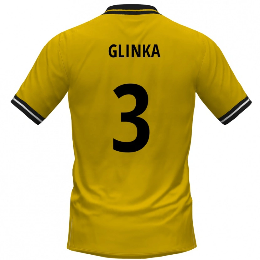 Danxen Dames Tim Glinka #3 Geel Zwart Thuisshirt Thuistenue 2025/26 T-Shirt België