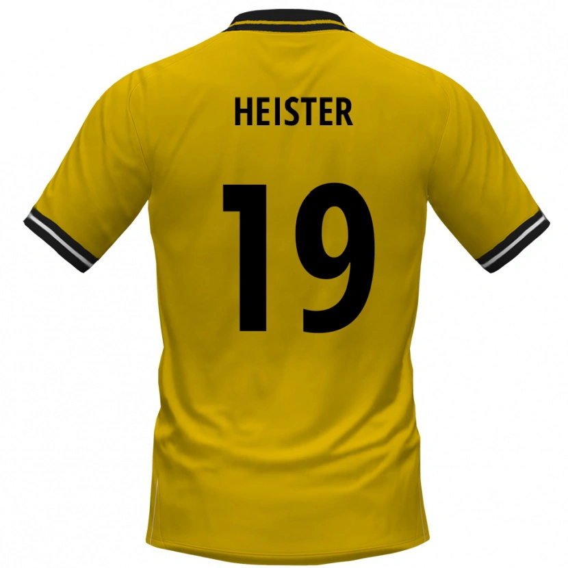 Danxen Dames Florian Heister #19 Geel Zwart Thuisshirt Thuistenue 2025/26 T-Shirt België