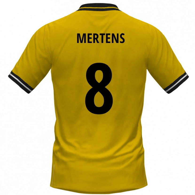 Danxen Dames Ben Mertens #8 Geel Zwart Thuisshirt Thuistenue 2025/26 T-Shirt België