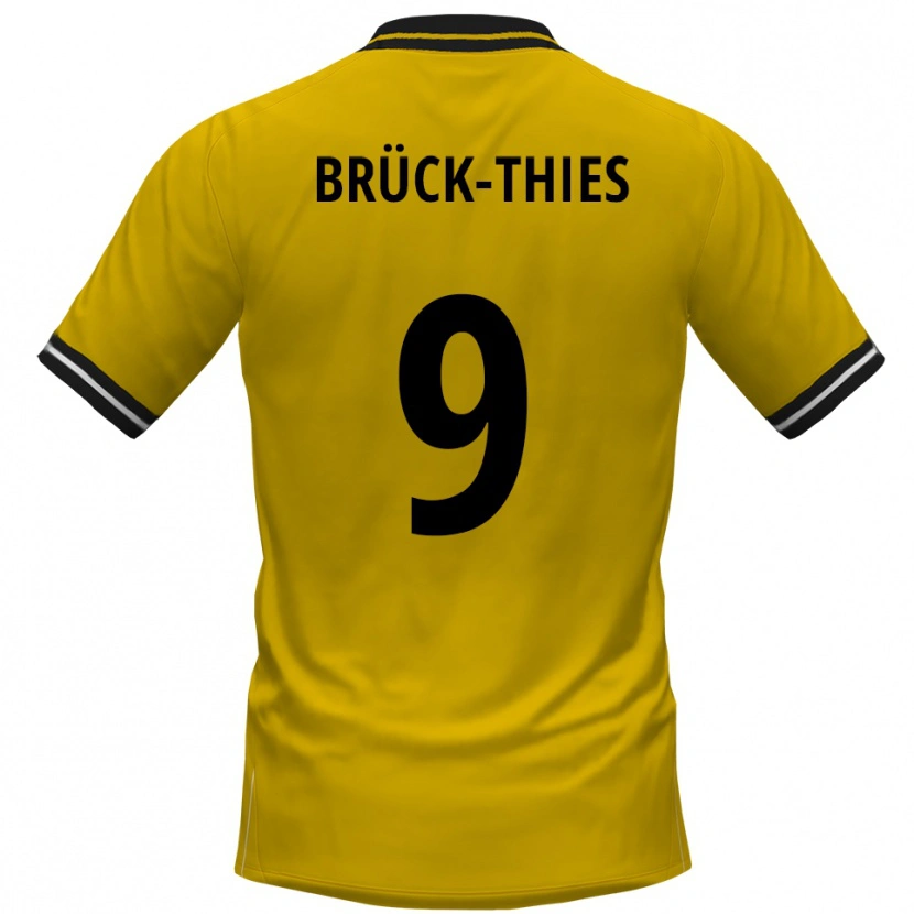 Danxen Dames Frederik Brück-Thies #9 Geel Zwart Thuisshirt Thuistenue 2025/26 T-Shirt België