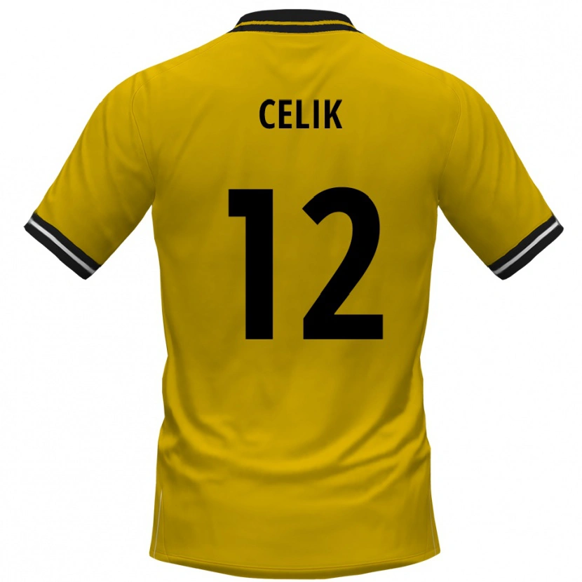 Danxen Dames Haci Celik #12 Geel Zwart Thuisshirt Thuistenue 2025/26 T-Shirt België
