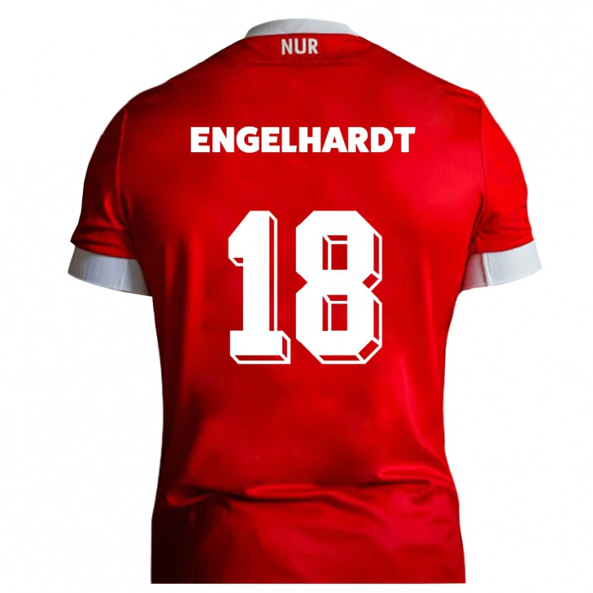 Danxen Dames Erik Engelhardt #18 Rood Wit Thuisshirt Thuistenue 2025/26 T-Shirt België