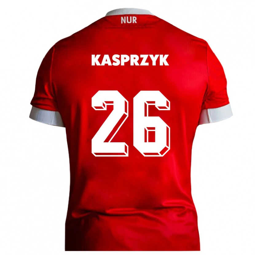 Danxen Dames Nicolas Kasprzyk #26 Rood Wit Thuisshirt Thuistenue 2025/26 T-Shirt België