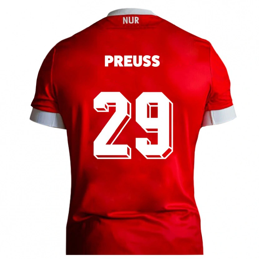 Danxen Dames Marlon Preuß #29 Rood Wit Thuisshirt Thuistenue 2025/26 T-Shirt België